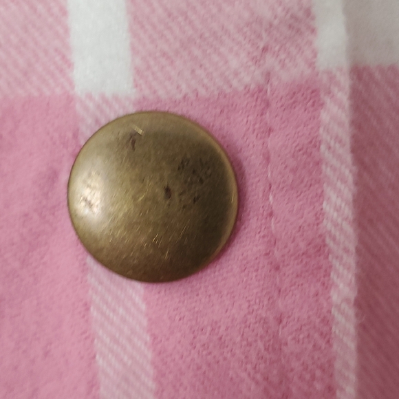 Oversized Flannel NOBO Pink and White Plaid Crop Top - Picture 8 of 8